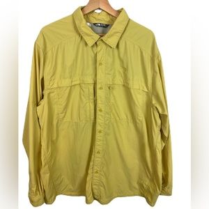 North Face Men’s Yellow XL Long Sleeve Vented Hiking Button Down Shirt